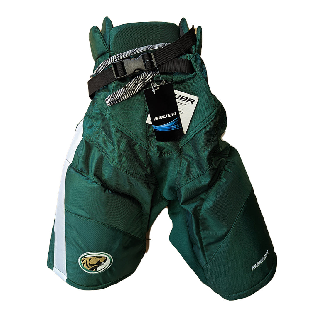 Bauer Nexus - Pantalon de hockey NCAA Pro Stock pour femme (vert/blanc)